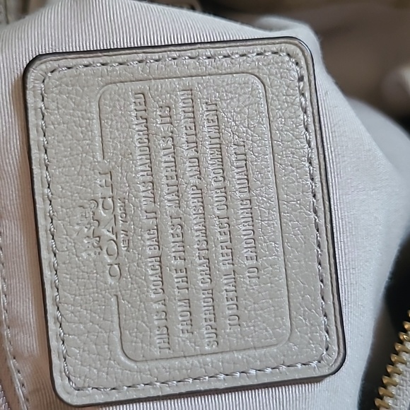 Coach Leather Shoulder and Crossbody Purse, Taupe and Snakeprint - Picture 4 of 6